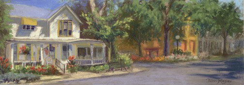 A painting of the Maxwell House, Lakeside Ohio by Terri Meyer