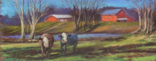 The Cow Pasture Plein Air Painting by Terri Meyer