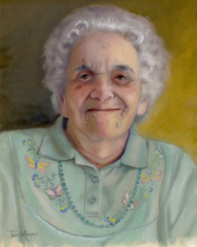 Oil Portrait of an elderly lady by Terri Meyer
