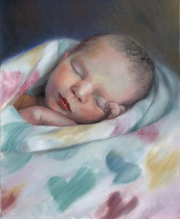 A portrait of a sleeping baby by Terri Meyer