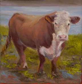 Bull Painting by Terri Meyer