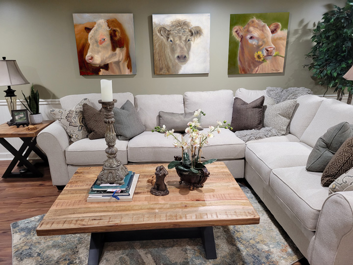 Lounge with Cow Paintings