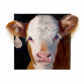 Oil Portrait of a Calf named Misty by Terri Meyer