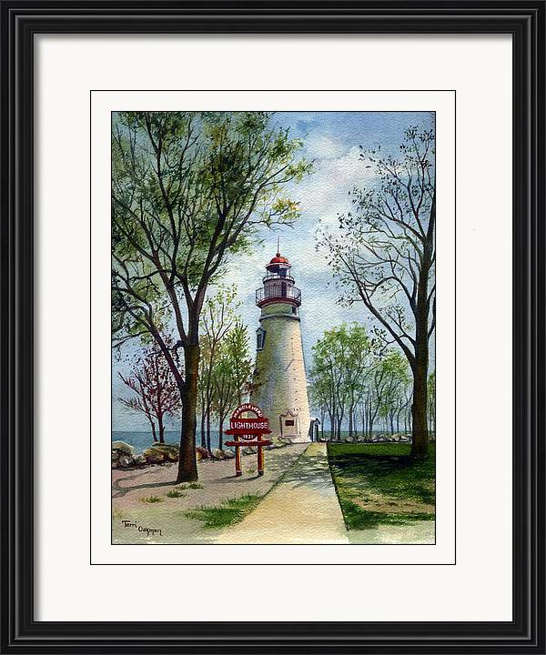 Framed Print of Marblehead Lighthouse in the Spring by Terri Meyer